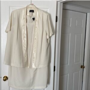 Elegant Cream Dress and Jacket Set